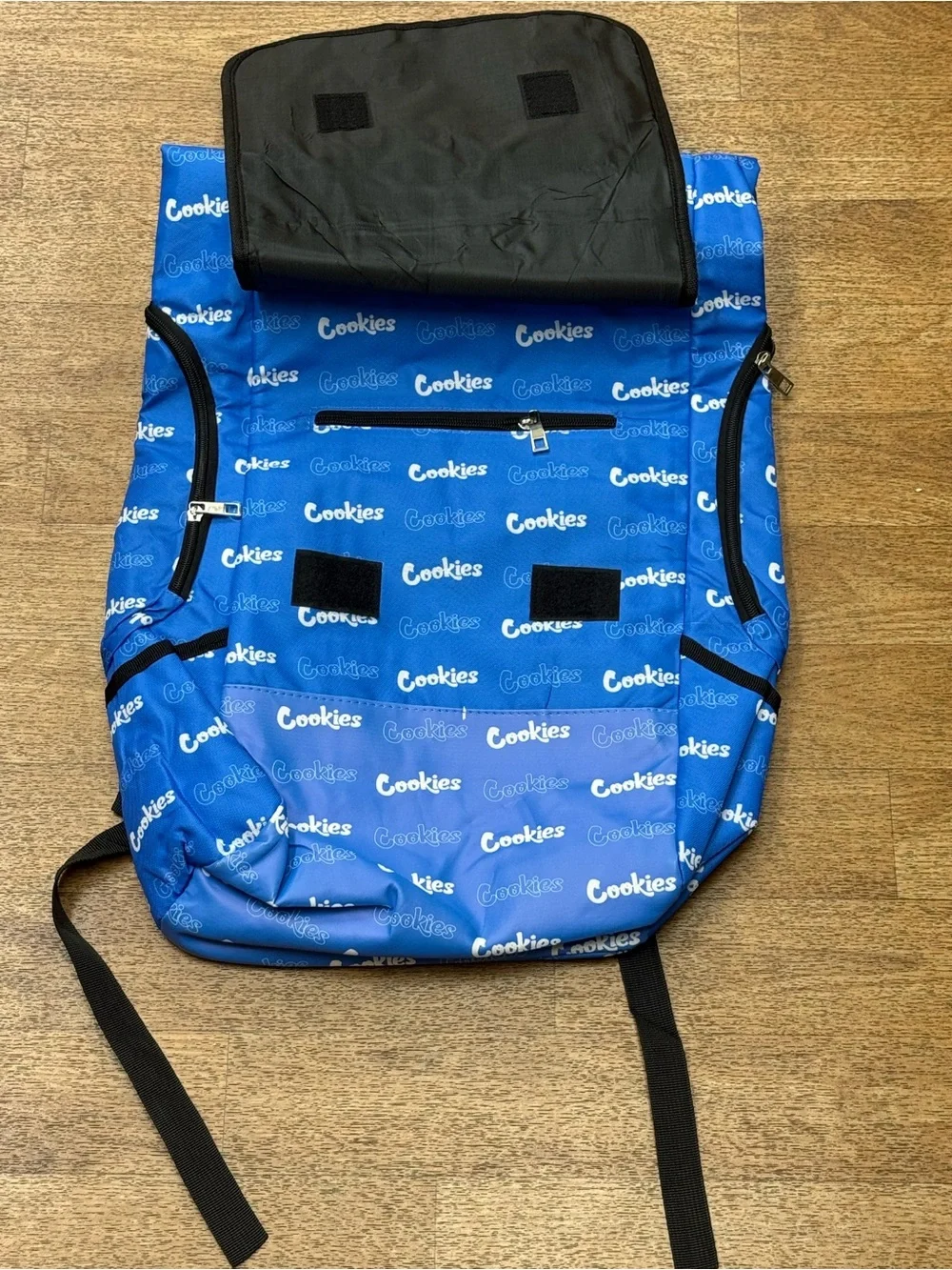 Blue Logo Cookies Print Men's Backpack